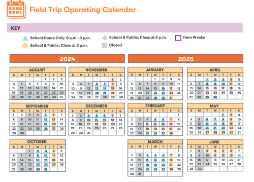 24-25 Field Trip Operating Calendar