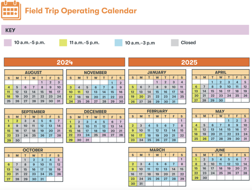 Field Trip Operating Calendar