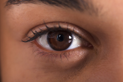 Close-up of a brown eye.